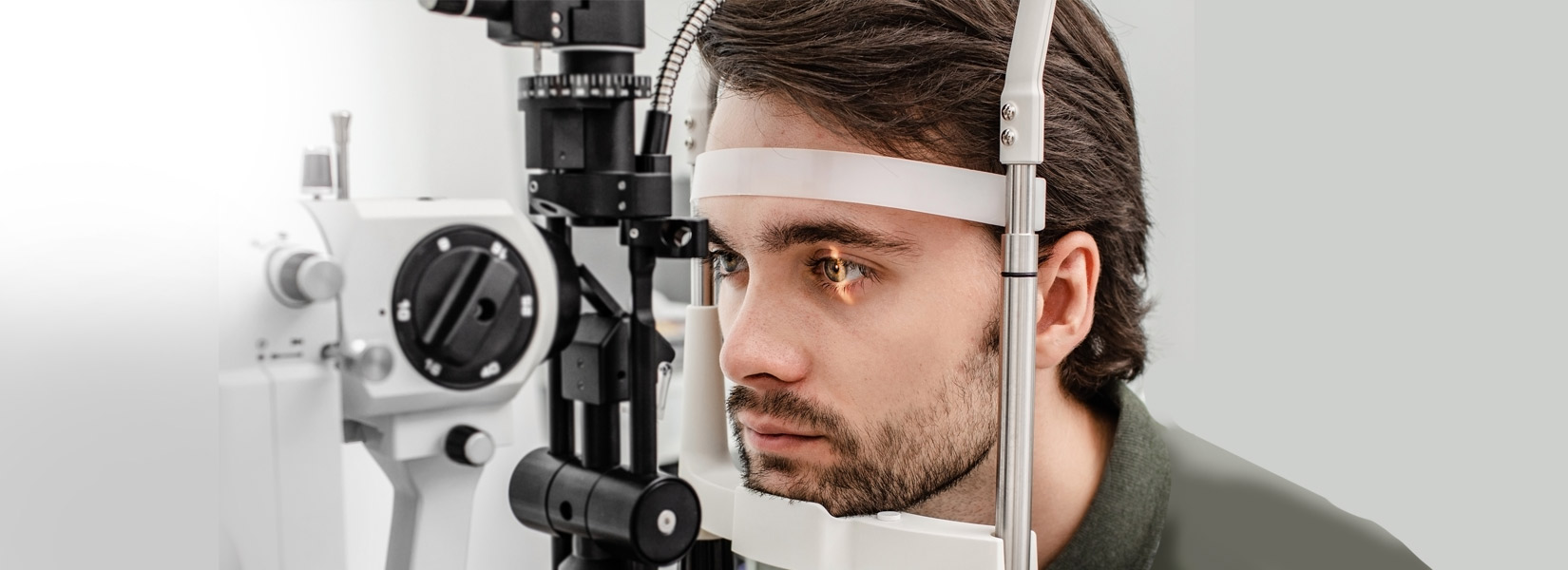 young man during eye exam in Sharpstown